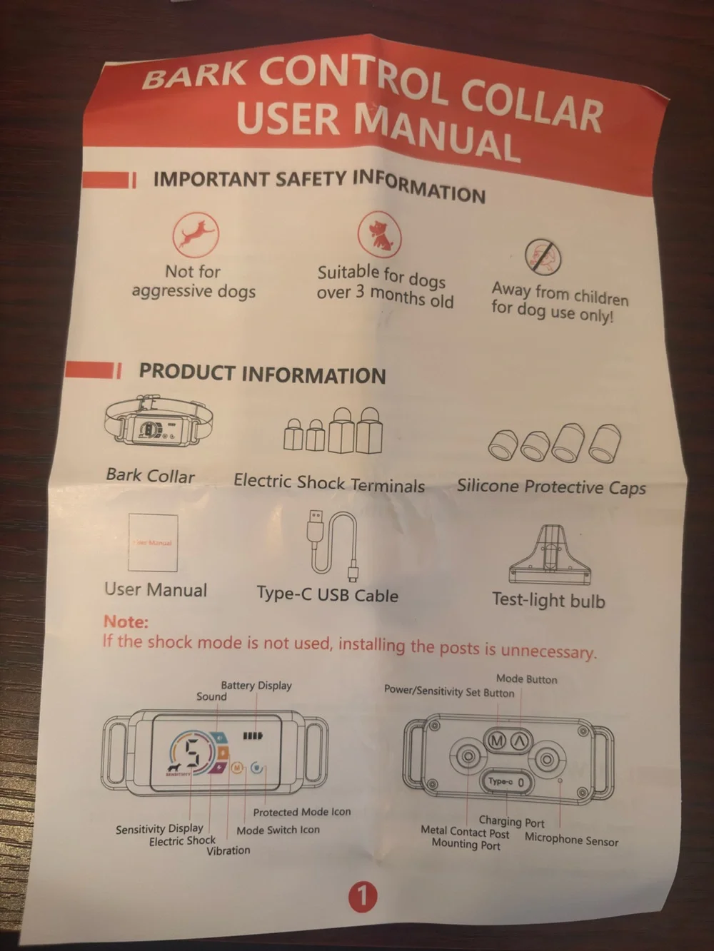 Dog Bark Control Collar -PL20